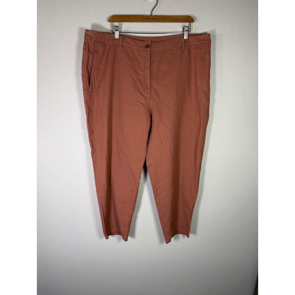 Eileen Fisher Clay Organic Cotton Hemp Ankle Pants Plus Size 20 S1SUZ-P8284M NEW
